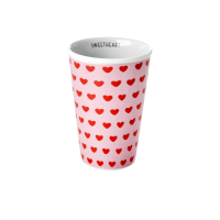 Porcelain Tall Cup with Sweet Heart Print By Rice DK